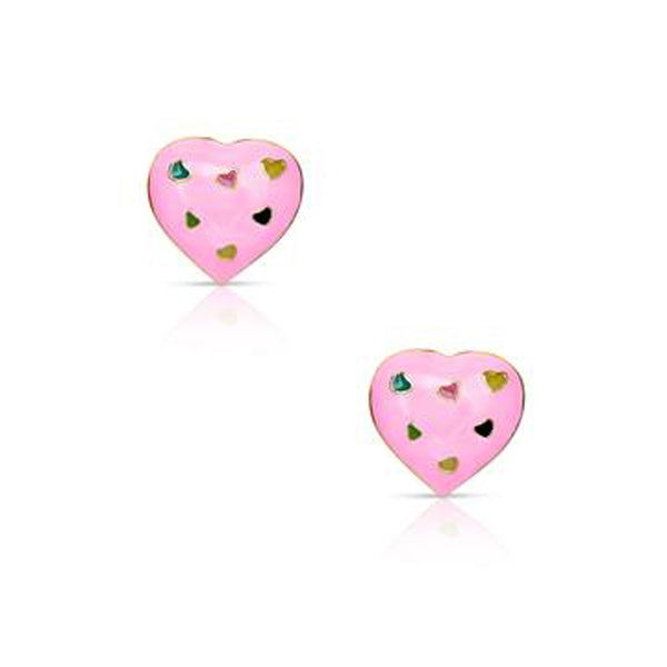 Pink Heart Earrings for Children