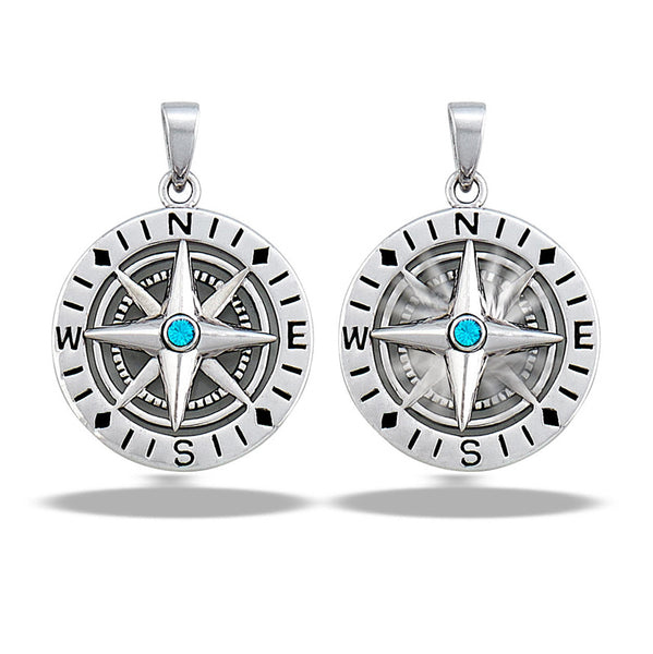 Sterling Silver Compass with Moveable Dial