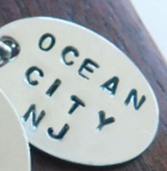 Sterling Silver Ocean City Mini Dog Tag