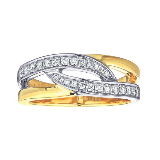 1/4 ct Double Loop 2-Tone 14kt Ring