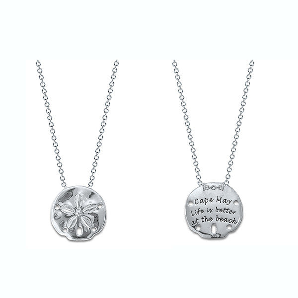 Cape May Sterling Silver Engraved Sand Dollar