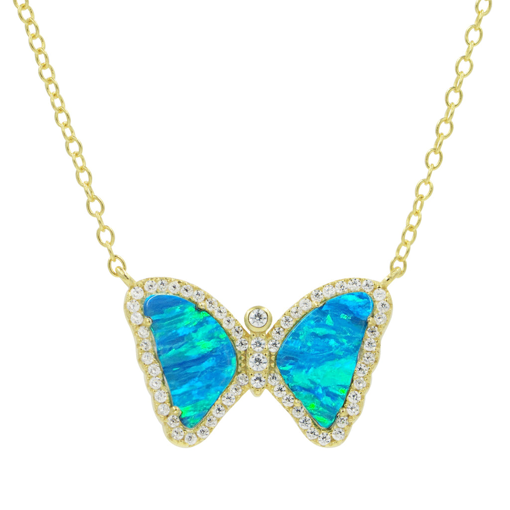 Mini Blue-Green Opal Butterfly by Kamaria