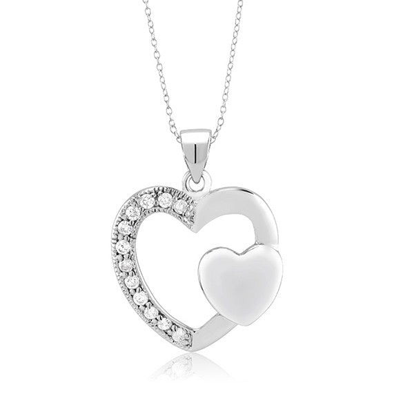 Valentine Double Heart Pendant and Chain