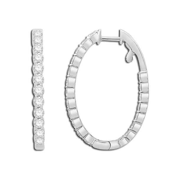 14KT Inside-Out Diamond Hoop Earrings