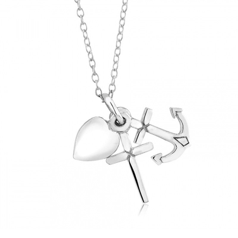 Sterling Silver Faith Hope Charity Necklace