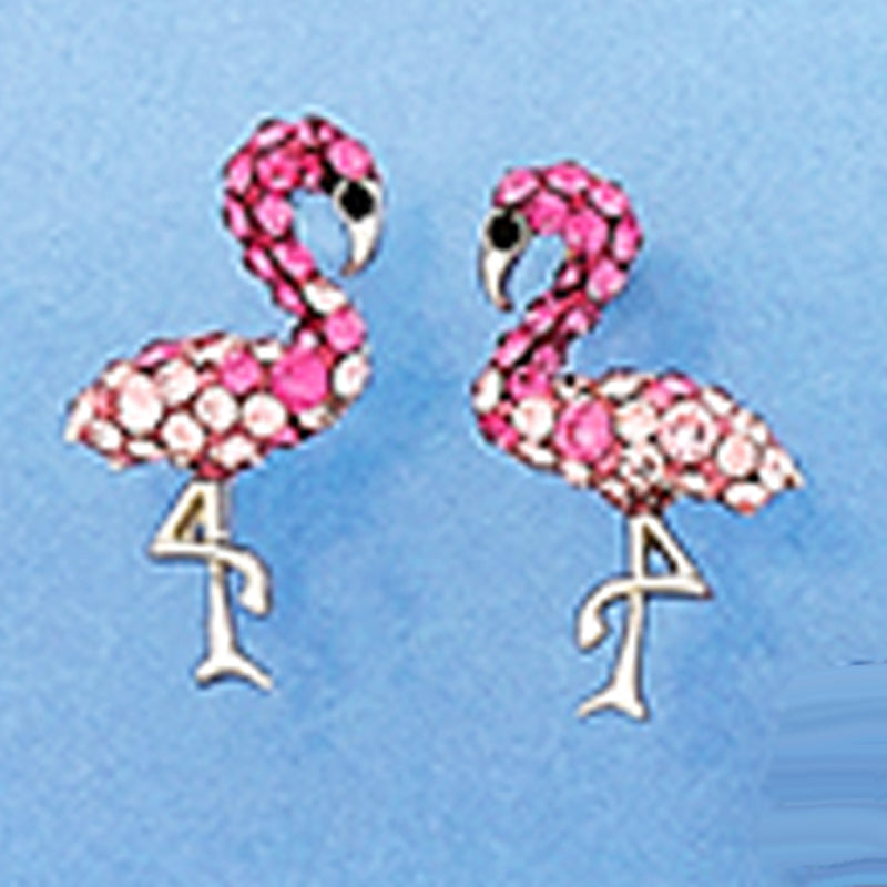 Sterling Silver Flamingo with Swarovski Crystals