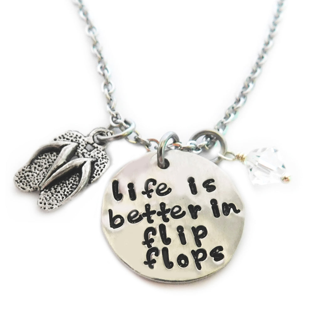 Life is Better in Flip Flops Pendant and Necklace