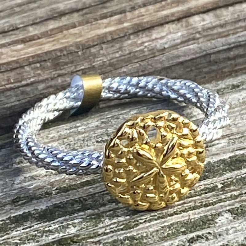 Sterling Silver Sand Dollar Cable Ring