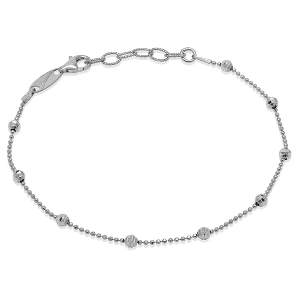 Silver Anklet with Round Stations