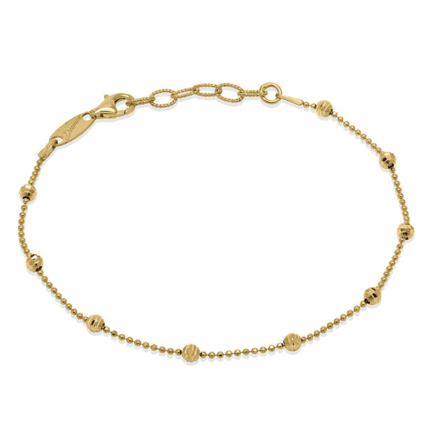 Gold with Round Stations Anklet