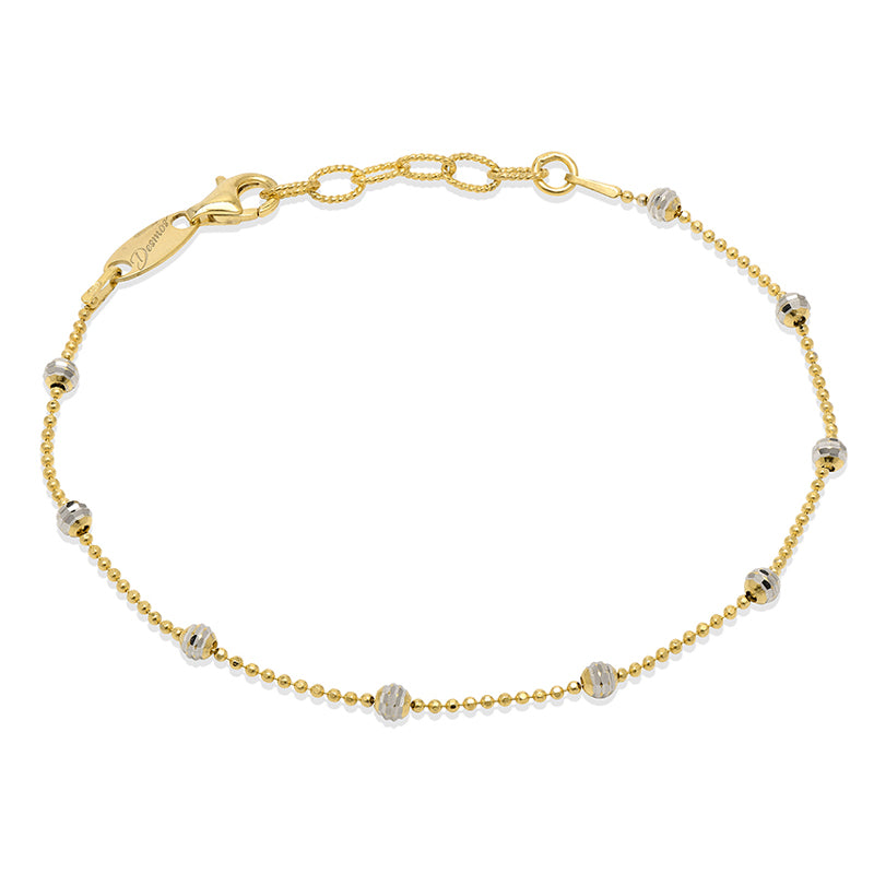 Two-Tone with Round Stations Anklet