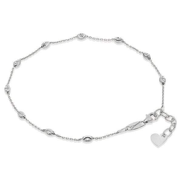 Silver with Oval Stations Anklet
