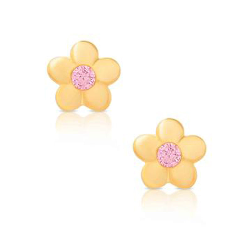 Gold Flower Earrings for Children