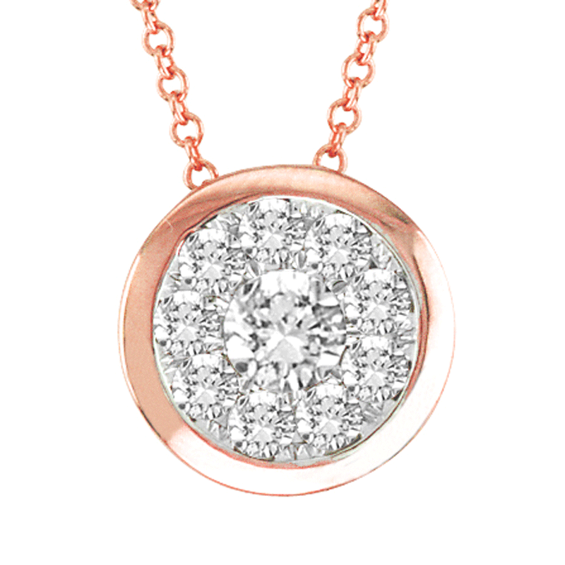 14kt Rose Gold Round-Shape Bezel Necklace