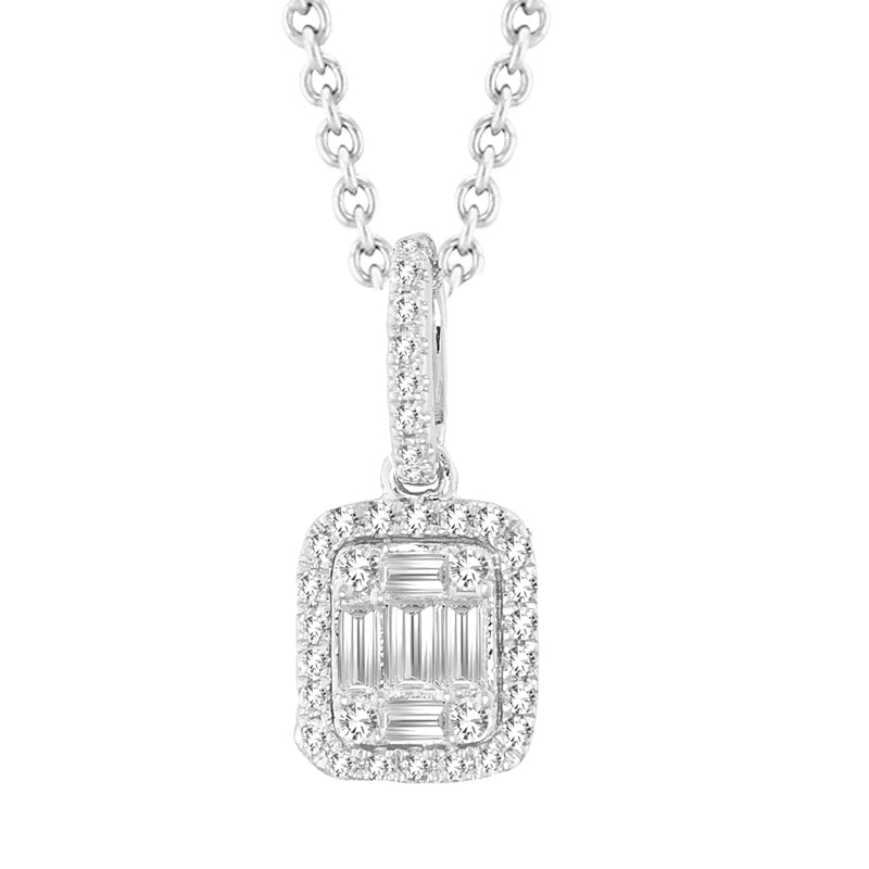 Emerald Halo Diamond Necklace
