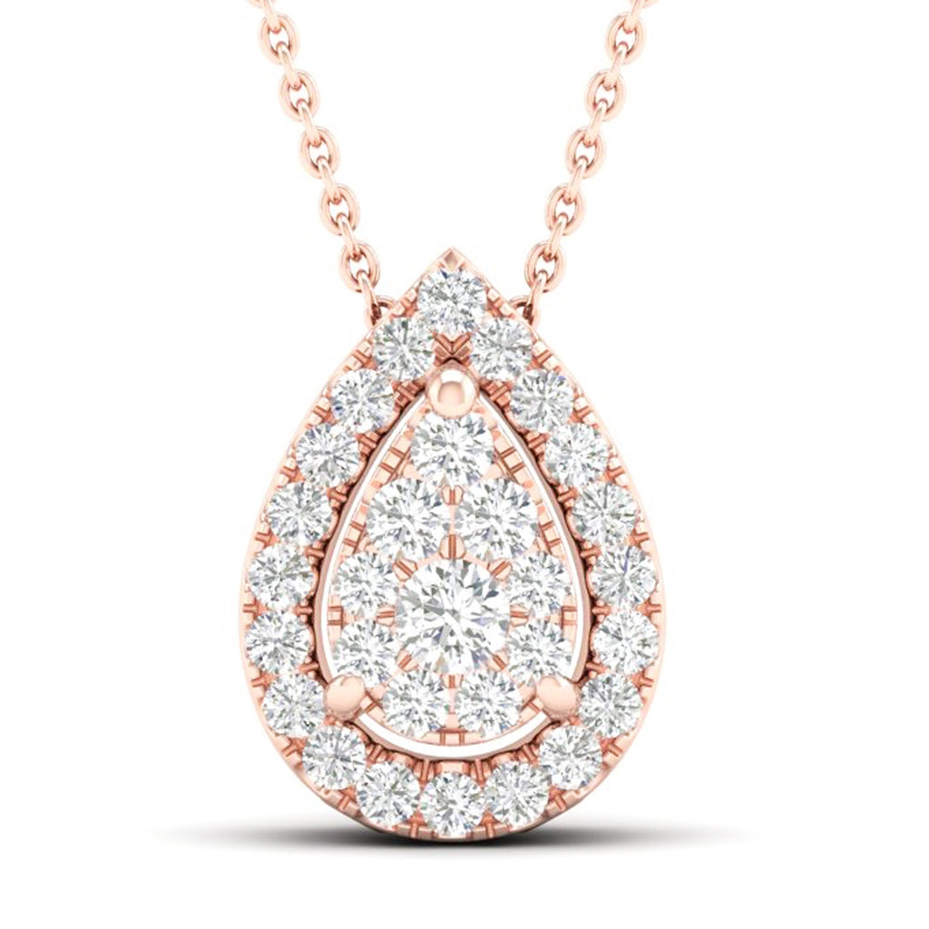 14kt Pear-Shape Rose Gold Necklace