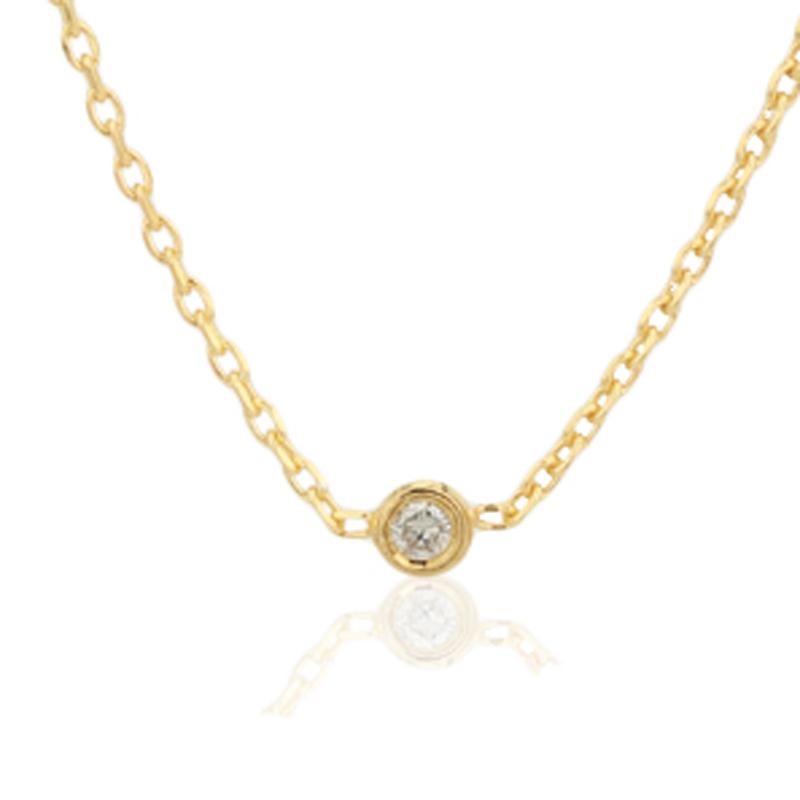 Classic bezel-set diamond necklace (in sterling silver)