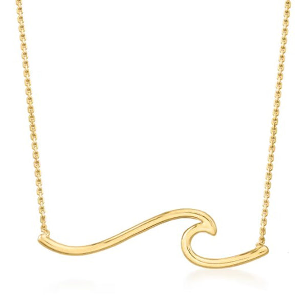 14Kt Gold Wave Necklace