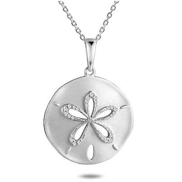 Sterling Silver Sand Dollar with CZ Highlights