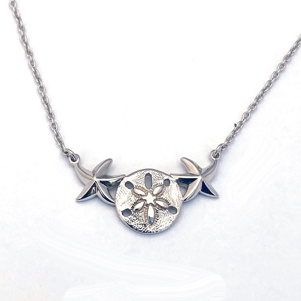 Sand Dollar with Starfish Necklace