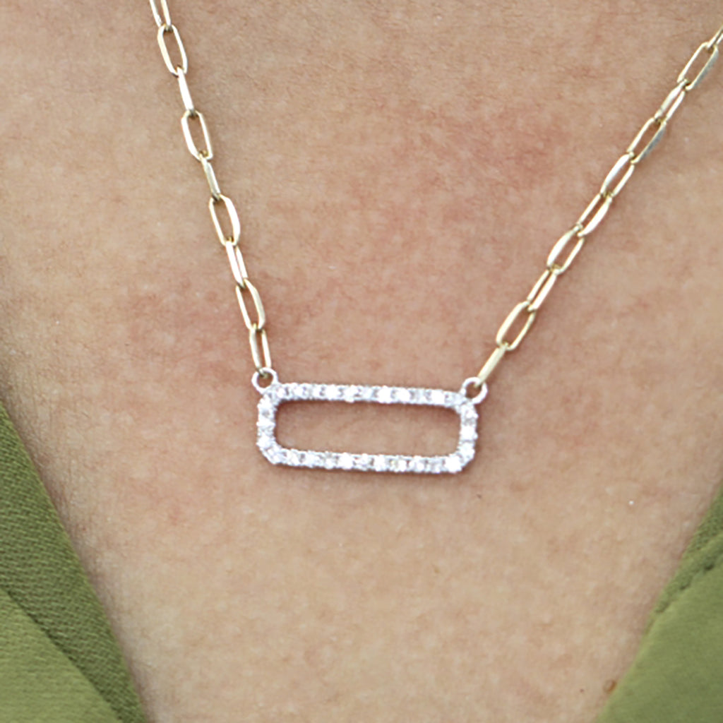 14kt Diamond Paperclip Necklace