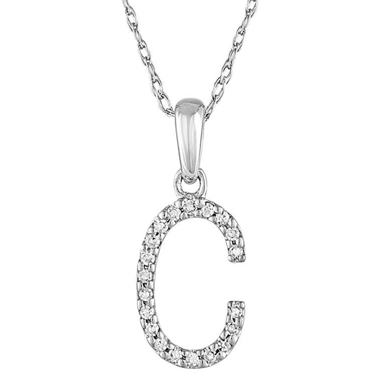 14Kt Gold with Diamond Initial Necklace