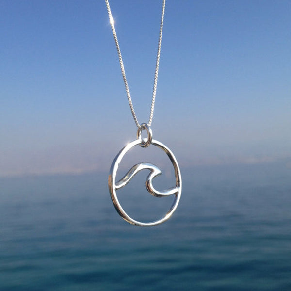 Sterling Silver Wave Necklace (large)