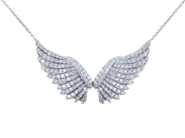 Angel Wings Necklace with Diamonds